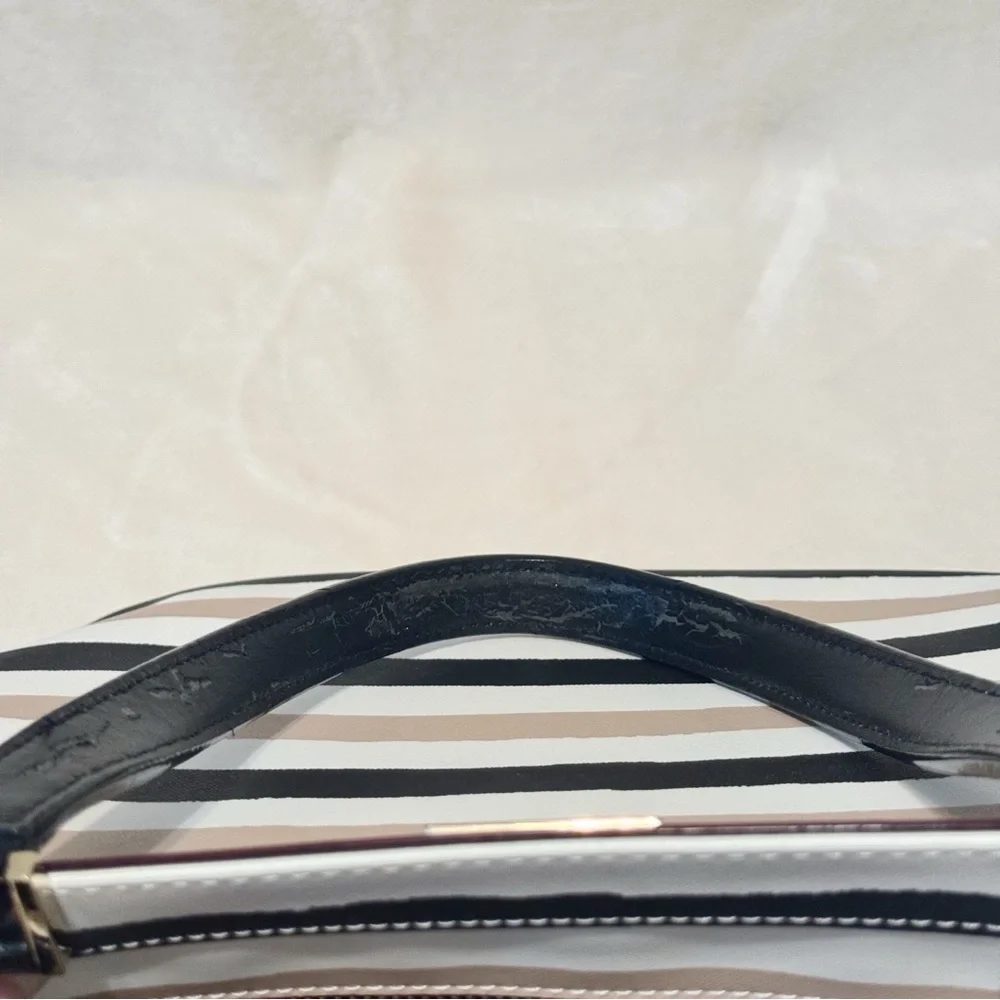 Kate Spade Grant Street Jules Large Tote Grainy Vinyl Striped Bag